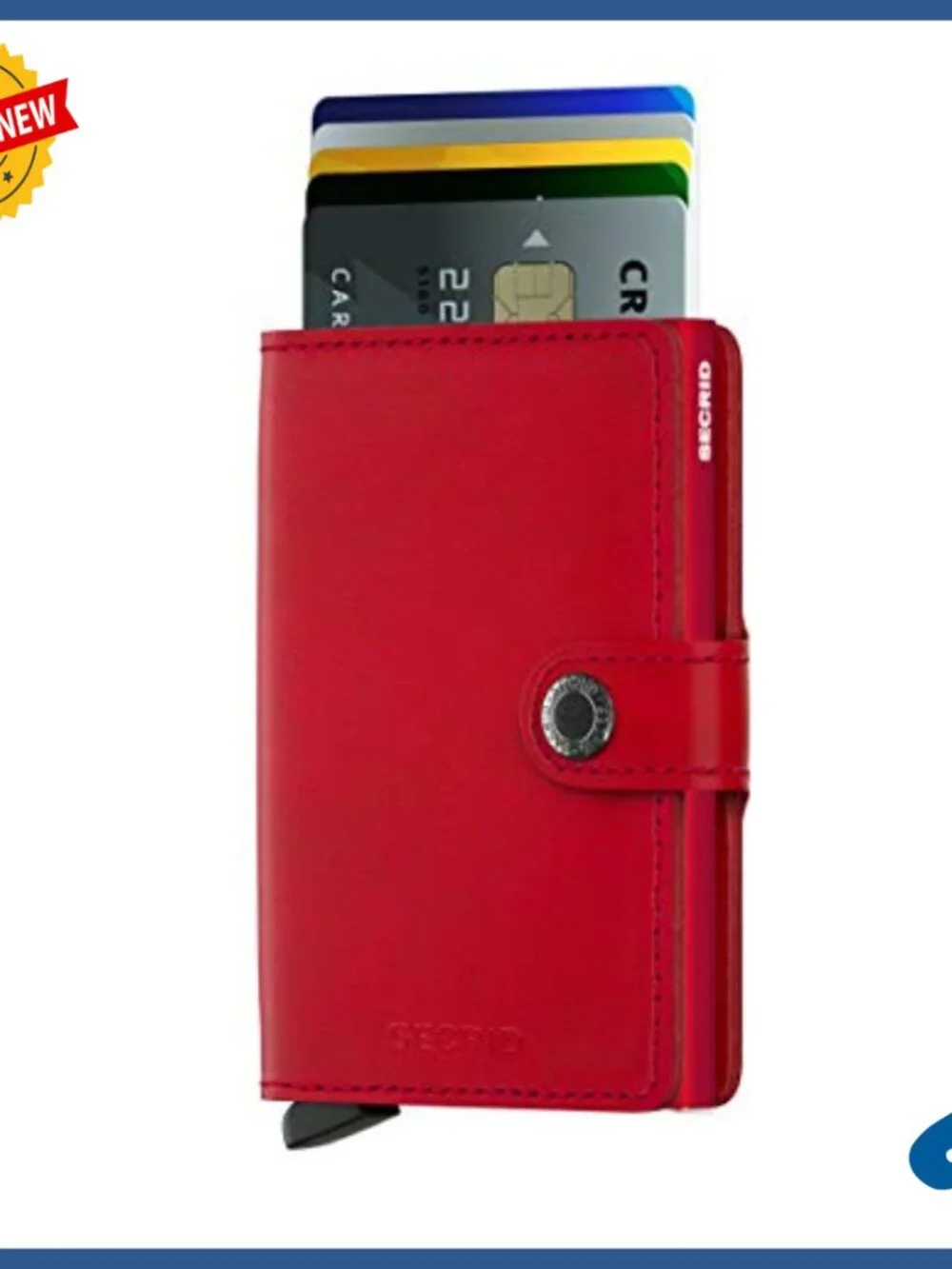 Compact RFID Leather Card Holder with Coin Pocket